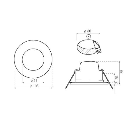 LED Kopalniška vgradna svetilka BONO LED/8W/230V 3000K IP65 črna