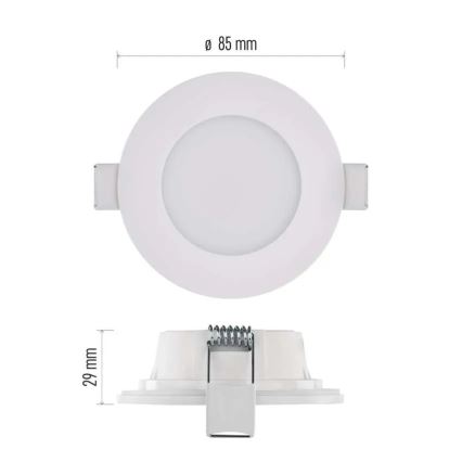 LED Kopalniška vgradna svetilka LORI LED/4,5W/230V IP65 2700/4000K pr. 8,5 cm bela
