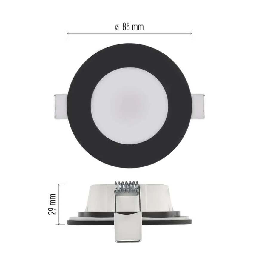 LED Kopalniška vgradna svetilka LORI LED/4,5W/230V IP65 2700/4000K pr. 8,5 cm črna