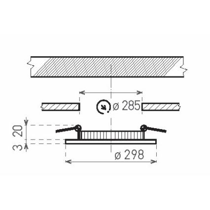 LED Kopalniška vgradna svetilka VEGA LED/24W/230V 2800K pr. 29,8 cm IP44