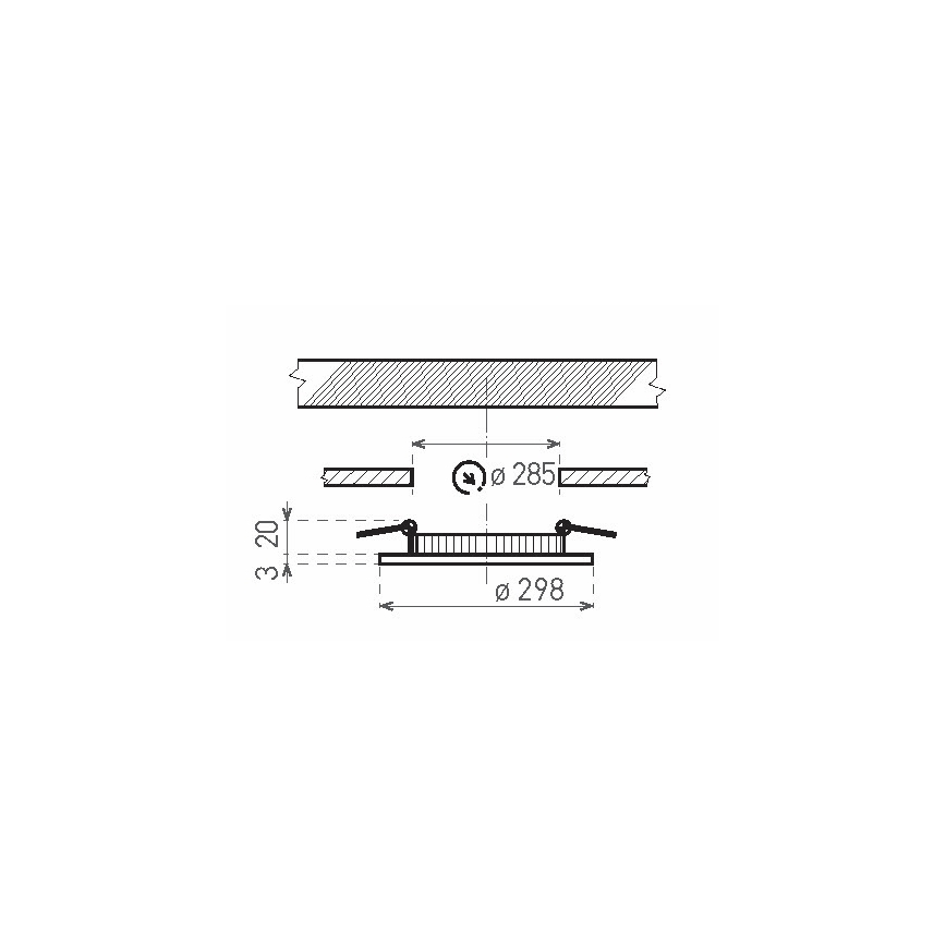 LED Kopalniška vgradna svetilka VEGA LED/24W/230V 2800K pr. 29,8 cm IP44