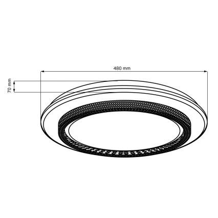 LED Kopalniška zatemnitvena stropna svetilka ADELA LED/72W/230V pr. 48 cm 3000-6000K IP44 + Daljinski upravljalnik