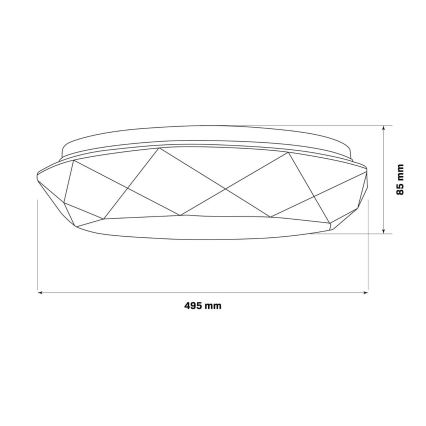 LED Kopalniška zatemnitvena svetilka GALAXY LED/72W/230V pr. 49 cm 3000-6000K IP44 + Daljinski upravljalnik