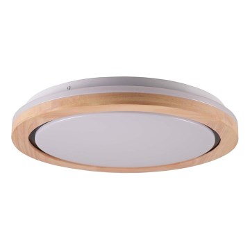 LED kopalniško leseno stropno svetilo LED/24W/230V, premer 39 cm, IP44, hrast