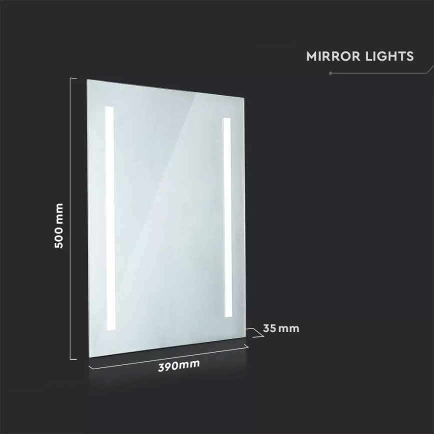 LED Kopalniško ogrevano ogledalo z osvetlitvijo LED/17W/230V IP44
