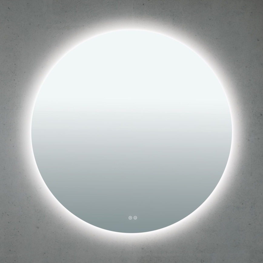 LED kopalniško ogrevano stensko ogledalo z osvetlitvijo FOCUS LED/30W/230V 3000/4200/6000K premer 100 cm IP44