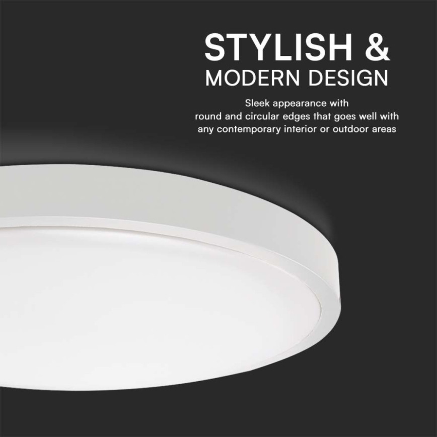 LED stropna svetilka za kopalnico LED/18W/230V 4000K IP44 premer 25 cm bela