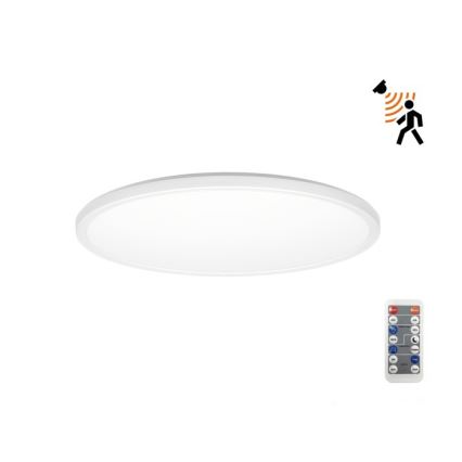 LED kopalniško svetilo z senzorjem gibanja in senzorjem mraka NIVERA LED/12W/230V IP54 3000/4000/6000K premer 22,5 cm bela + daljinski upravljalnik