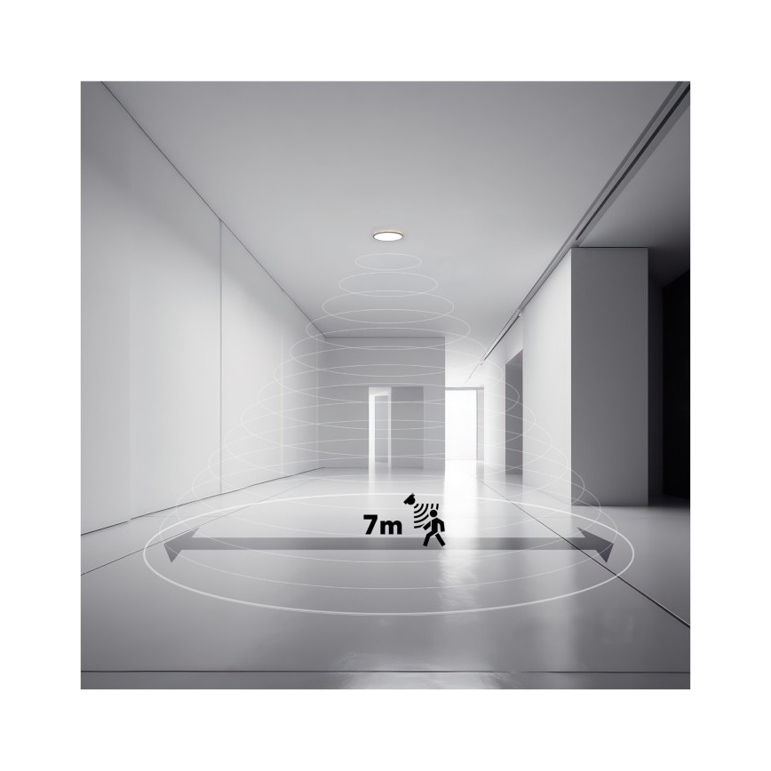 LED kopalniško svetilo z senzorjem gibanja in senzorjem mraka NIVERA LED/12W/230V IP54 3000/4000/6000K premer 22,5 cm bela + daljinski upravljalnik