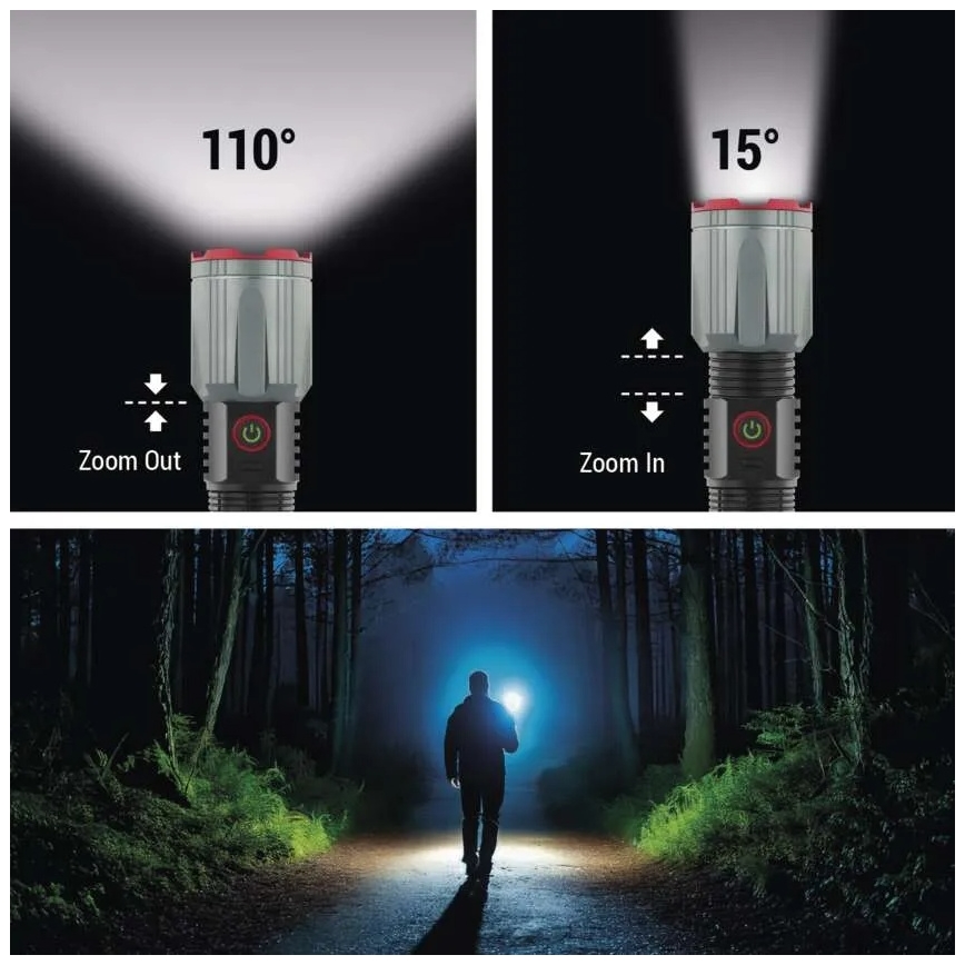 LED kovinska polnilna svetilka LED/5V 3000 lm 5000 mAh IP43