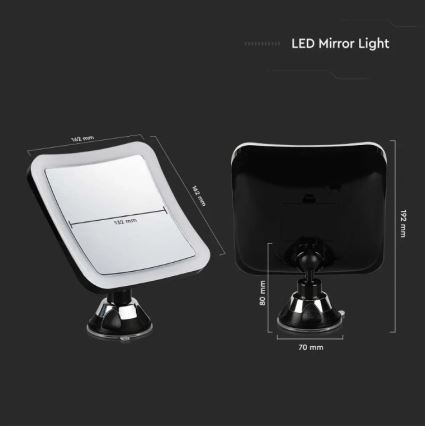 LED Kozmetično ogledalo LED/3,2W/4,5V 3xAA IP44