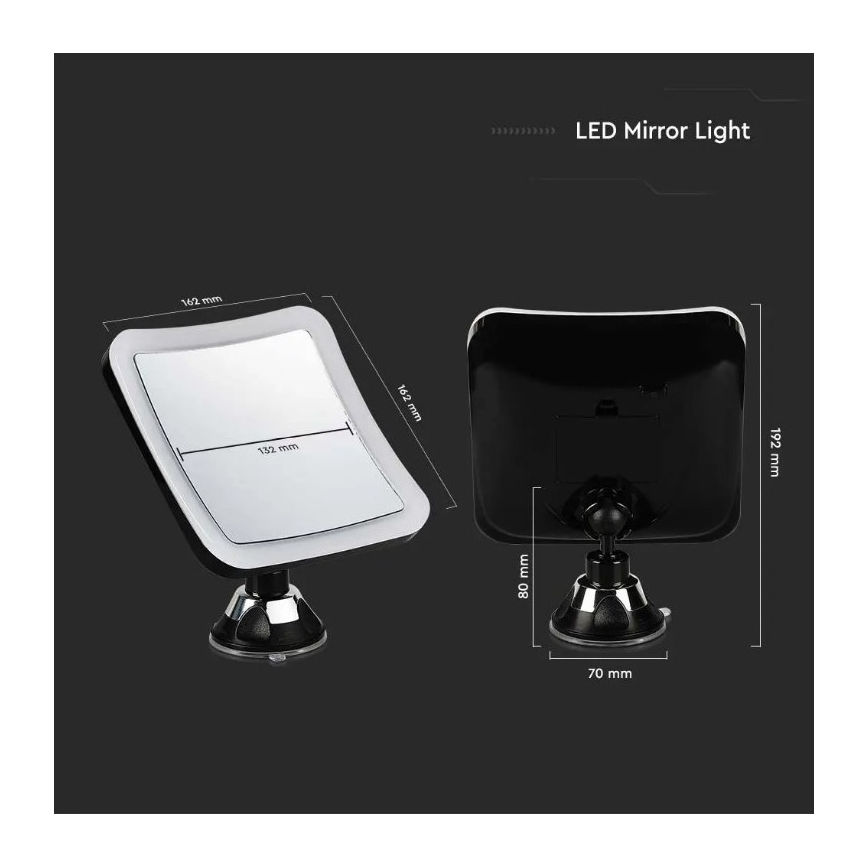 LED Kozmetično ogledalo LED/3,2W/4,5V 3xAA IP44