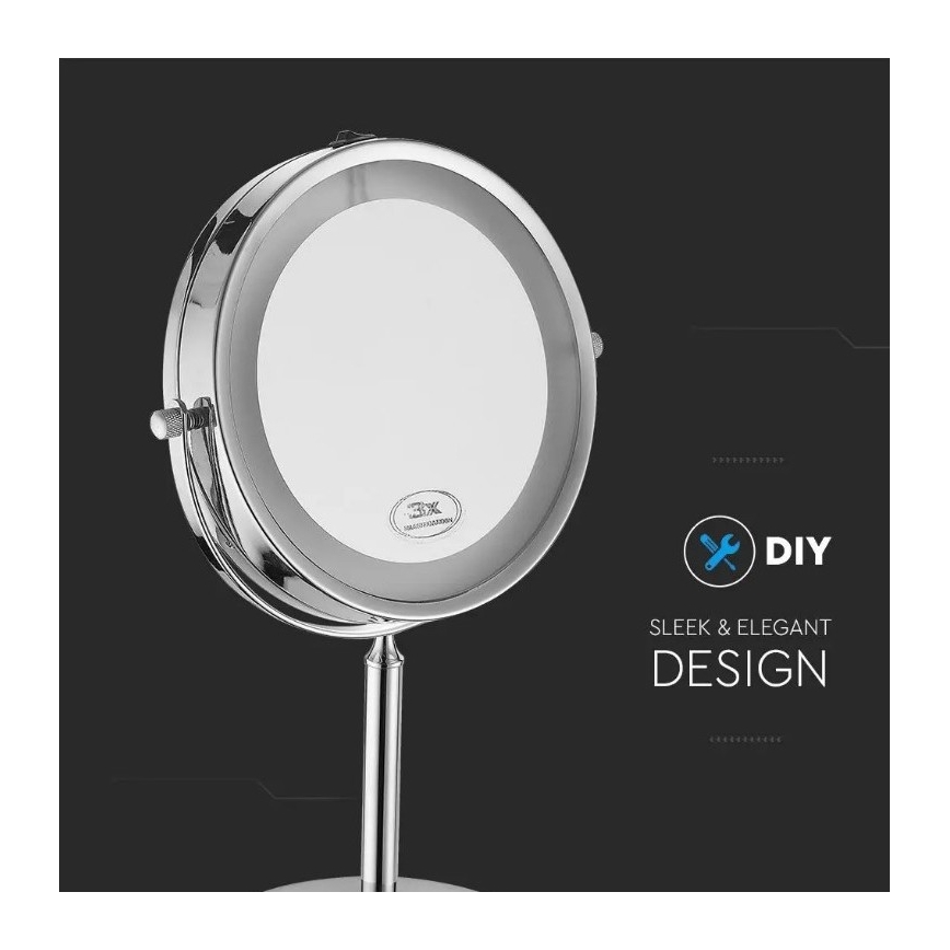 LED Kozmetično ogledalo LED/3W/6V 4xAA IP44