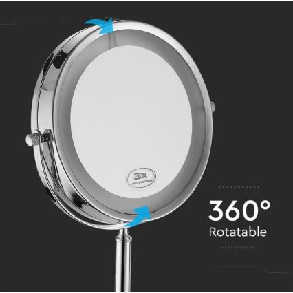 LED Kozmetično ogledalo LED/3W/6V 4xAA IP44