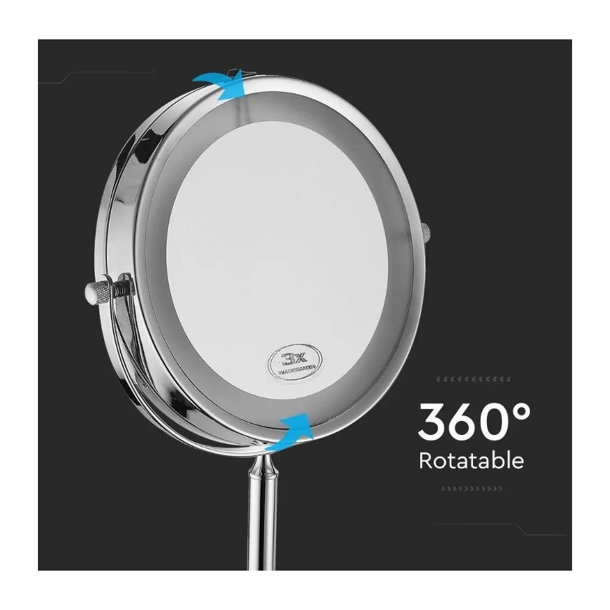 LED Kozmetično ogledalo LED/3W/6V 4xAA IP44