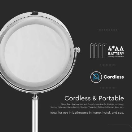 LED Kozmetično ogledalo LED/3W/6V 4xAA IP44