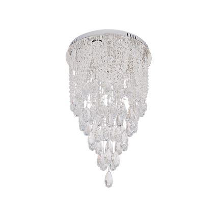 LED kristalna stropna svetilka MAJURO LED/30W/230V premer 40 cm sijajni krom + daljinski upravljalnik