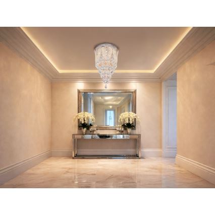 LED kristalna stropna svetilka MAJURO LED/30W/230V premer 40 cm sijajni krom + daljinski upravljalnik