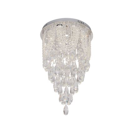 LED kristalna stropna svetilka MAJURO LED/30W/230V premer 40 cm sijajni krom + daljinski upravljalnik