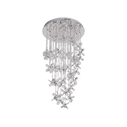 LED kristalna stropna svetilka SAMOA LED/30W/230V premer 40 cm sijajni krom + z daljinskim upravljalnikom