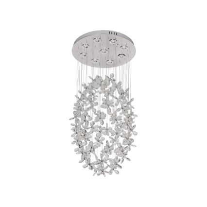 LED kristalna stropna svetilka SAMOA LED/30W/230V premer 40 cm sijajni krom + daljinski upravljalnik