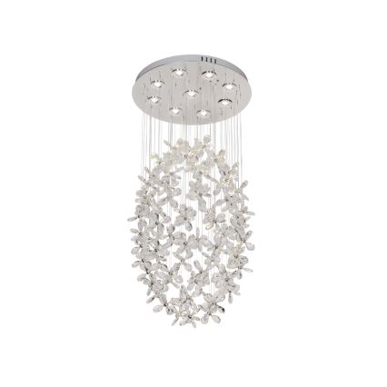 LED kristalna stropna svetilka SAMOA LED/30W/230V premer 40 cm sijajni krom + daljinski upravljalnik