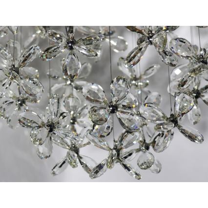 LED kristalna stropna svetilka SAMOA LED/30W/230V premer 40 cm sijajni krom + daljinski upravljalnik