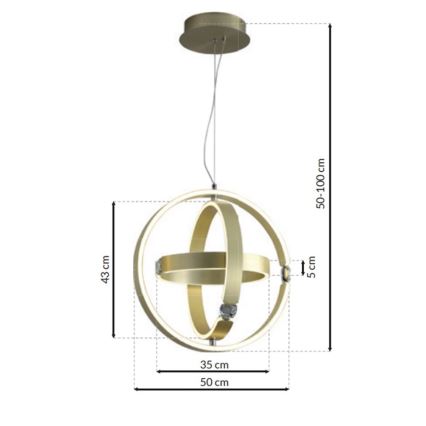 LED Kristalni lestenec na vrvici SIRIUS LED/80W/230V