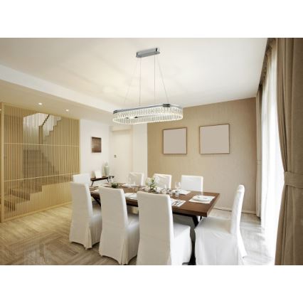 LED zatemljiv kristalni lestenec na kablu THALIA LED/50W/230V 3000-6000K + daljinski upravljalnik