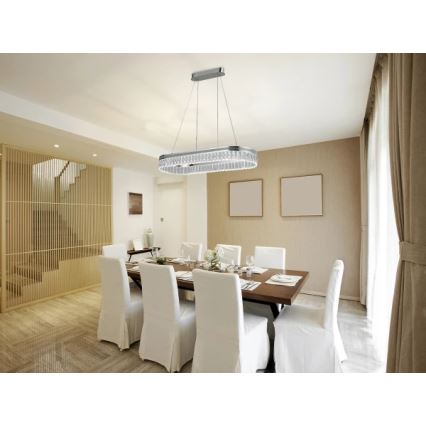 LED zatemljiv kristalni lestenec na kablu THALIA LED/50W/230V 3000-6000K + daljinski upravljalnik