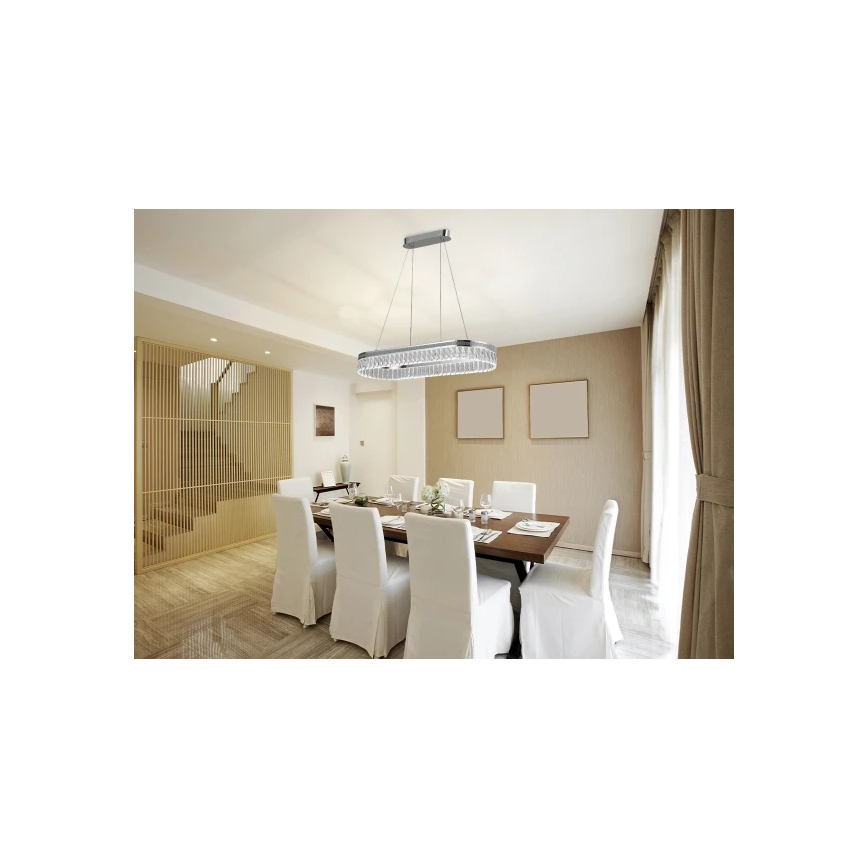 LED zatemljiv kristalni lestenec na kablu THALIA LED/50W/230V 3000-6000K + daljinski upravljalnik
