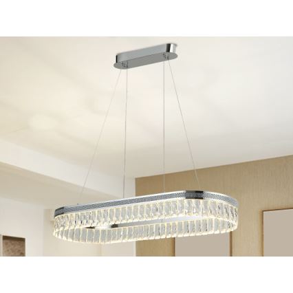 LED zatemljiv kristalni lestenec na kablu THALIA LED/50W/230V 3000-6000K + daljinski upravljalnik