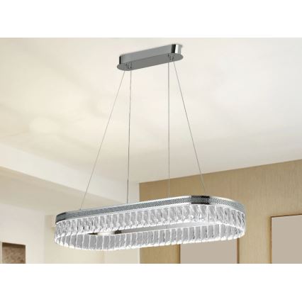 LED zatemljiv kristalni lestenec na kablu THALIA LED/50W/230V 3000-6000K + daljinski upravljalnik