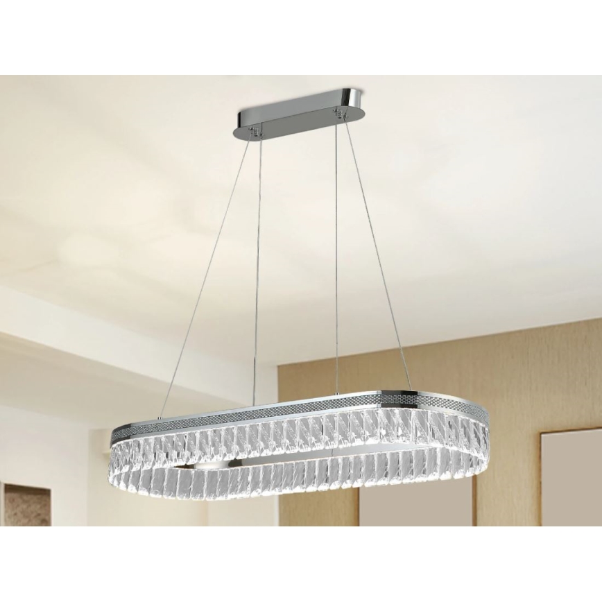 LED zatemljiv kristalni lestenec na kablu THALIA LED/50W/230V 3000-6000K + daljinski upravljalnik