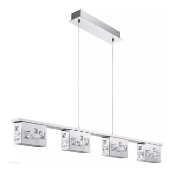 LED Kristalni lestenec na vrvici TRESANA 4xLED/5,8W/230V