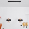 LED LED Lestenec na vrvici VOLTA 2xE27/15W/230V črna/zlata