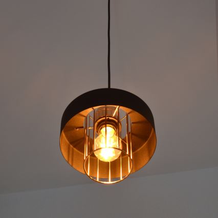 LED LED Lestenec na vrvici VOLTA 2xE27/15W/230V črna/zlata