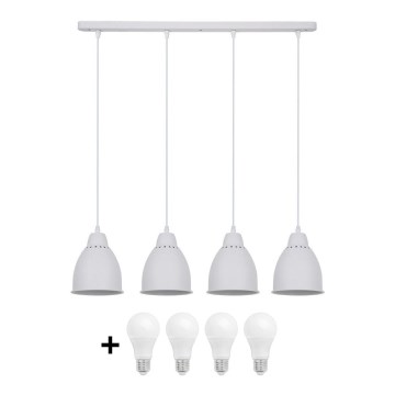 LED Lestenec 4xE27/10W/230V bel 14cm