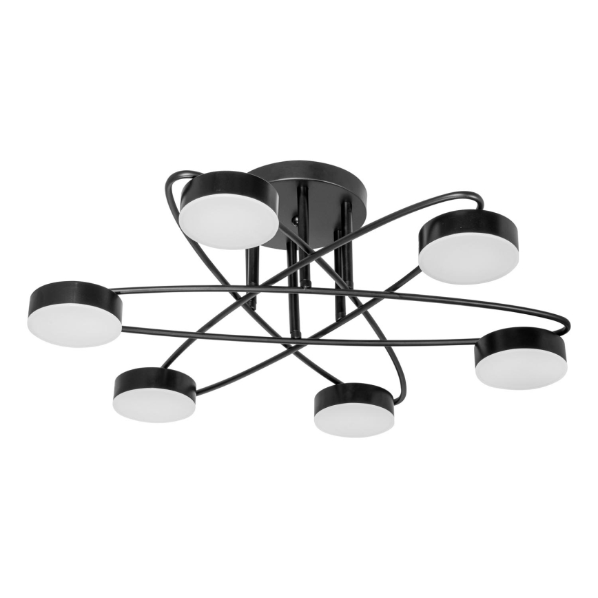 LED Lestenec 6xLED/7W/230V črna