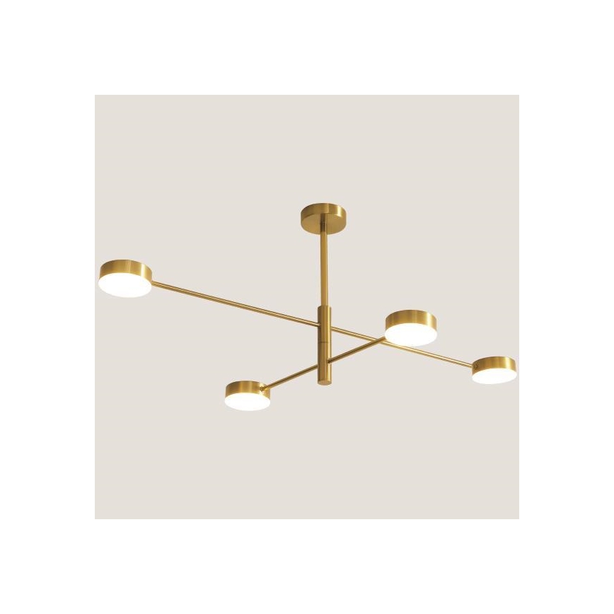 LED Lestenec na drogu 4xLED/12W/230V 4000K zlata