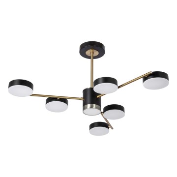 LED Lestenec na drogu 6xLED/7W/230V + LED/6W 3000 - 6000K pr. 69 cm zlata/črna