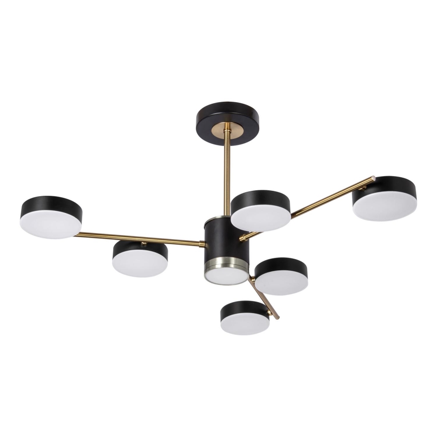 LED Lestenec na drogu 6xLED/7W/230V + LED/6W 3000 - 6000K pr. 69 cm zlata/črna