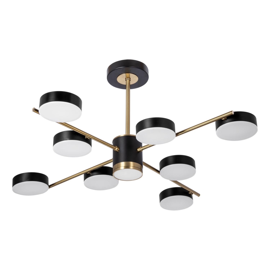LED Lestenec na drogu 8xLED/7W/230V + LED/6W 3000-6000K pr. 77 cm zlata/črna