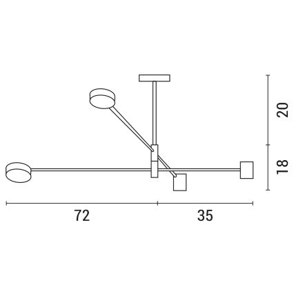 LED Lestenec na drogu LED/24W/230V 3000K zlata