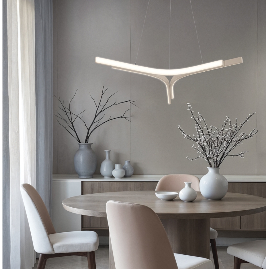 LED lestenec na jeklenem kablu ALTA LED/30W/230V, srebrn
