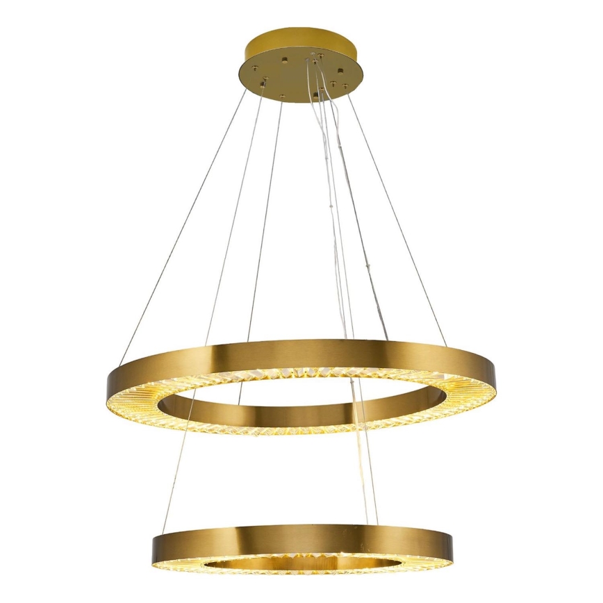 LED lestenec na jeklenem kablu JESI LED/140W/230V 3000K, premer 100 cm, bronast
