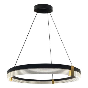 LED lestenec na jeklenem kablu TRIANGLE LED/40W/230V 3000/4000/6000K, premer 60 cm, črna