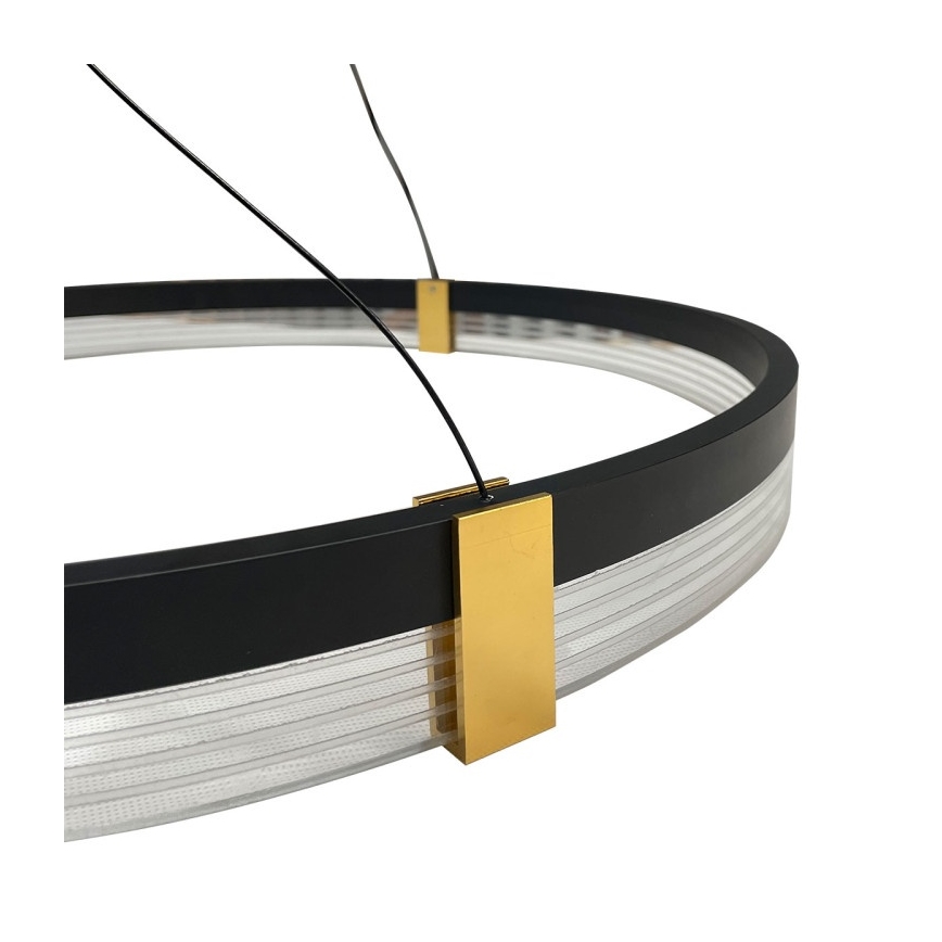 LED lestenec na jeklenem kablu TRIANGLE LED/40W/230V 3000/4000/6000K, premer 60 cm, črna