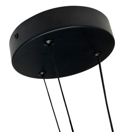 LED lestenec na jeklenem kablu TRIANGLE LED/40W/230V 3000/4000/6000K, premer 60 cm, črna