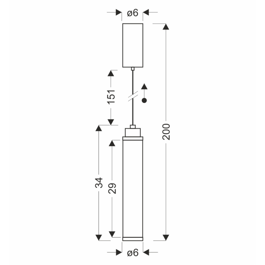 LED lestenec na jeklenem lanku CORTE LED/10W/230V črn